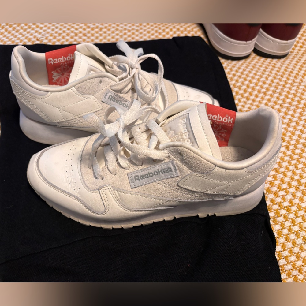 Reebok Classic White and Red Sneakers